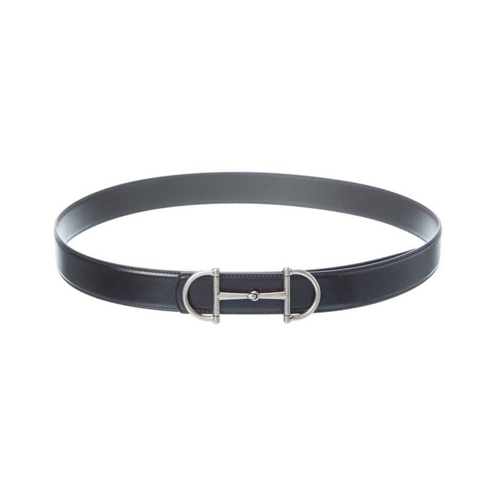 Gucci Horsebit Reversible Leather Belt, Black